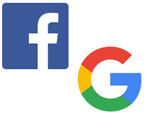 Logo Facebook e Google